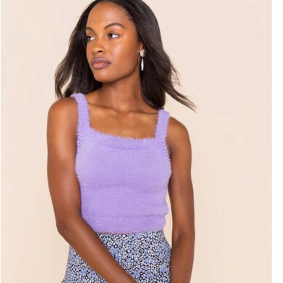 Francesca's Collections Tops - 🐨3️⃣for40 NWT francesca’s lilac purple fuzzy crop top sweater tank large